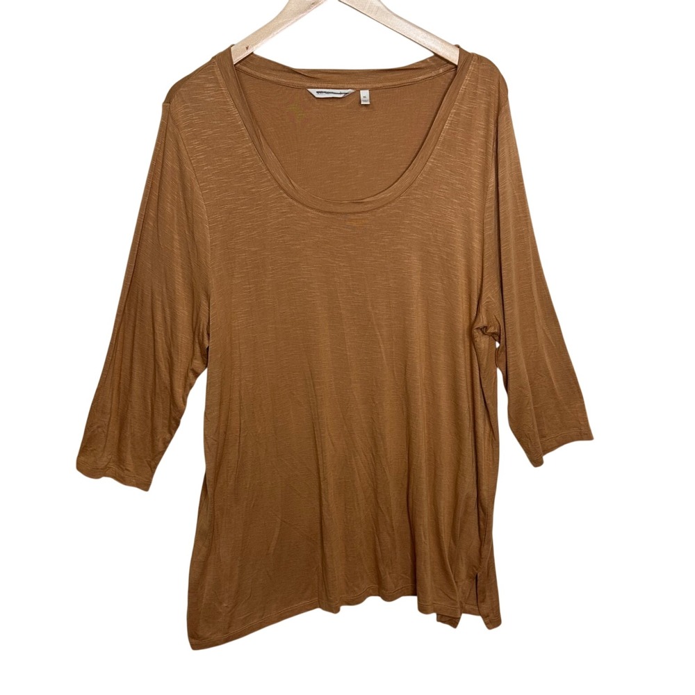 Soft Surroundings Slub Oversized Scoop Neck Long Sleeve Tunic Minimalist size XL